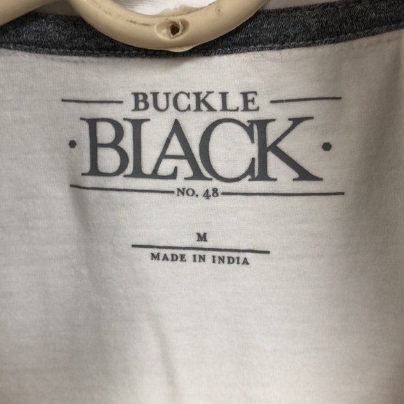 Buckle Black #48 white polo style 3 buttons - Picture 2 of 4